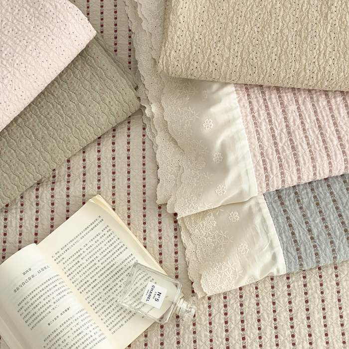 91家纺网 家纺一手货源 找家纺 麻依 2026新款全棉纯棉纱布床盖三件套四季款 组合图仅供展示-不可下单