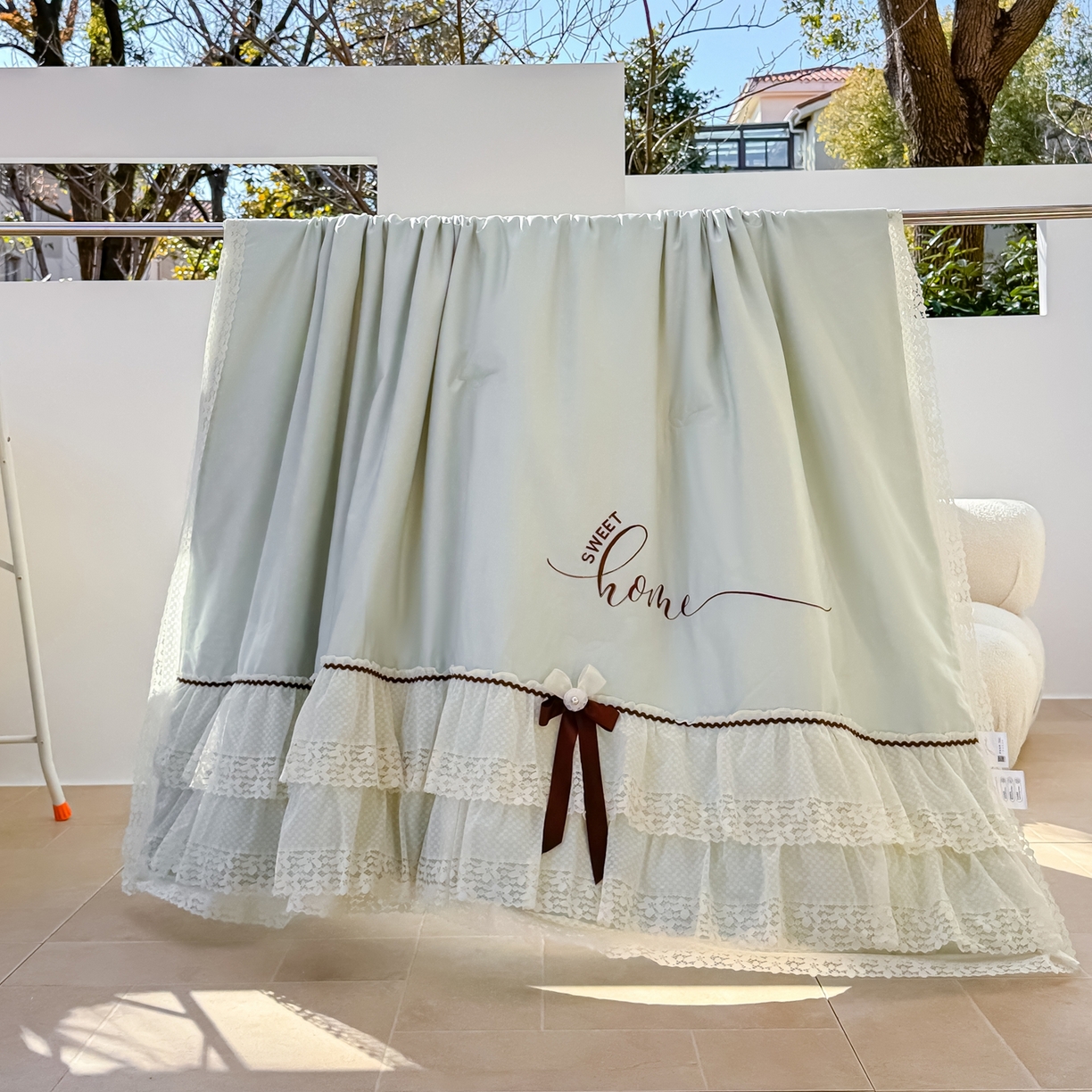 91家纺网 家纺一手货源 找家纺 （总）优姿家纺 2026新款热款法式田园风花边天丝绣花夏被被子被芯