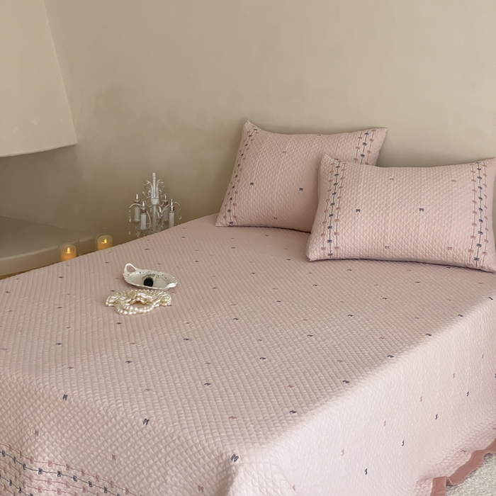 91家纺网 家纺一手货源 找家纺 （总）麻依 2026新款韩国重工全棉纱布床盖床盖三件套