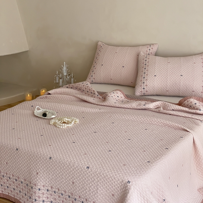 91家纺网 家纺一手货源 找家纺 （总）麻依 2026新款韩国重工全棉纱布床盖床盖三件套