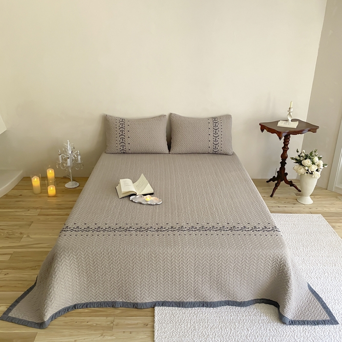 91家纺网 家纺一手货源 找家纺 （总）麻依 2026新款韩国重工全棉纱布床盖床盖三件套