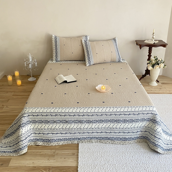 91家纺网 家纺一手货源 找家纺 （总）麻依 2026新款韩国重工全棉纱布床盖床盖三件套