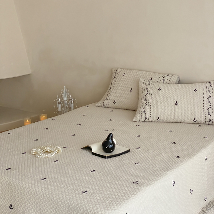 91家纺网 家纺一手货源 找家纺 麻依 2026新款韩国重工全棉纱布床盖床盖三件套 三叶草