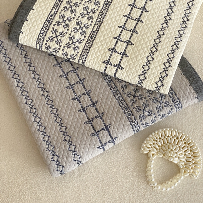 91家纺网 家纺一手货源 找家纺 麻依 2026新款韩国重工全棉纱布床盖床盖三件套 组合图仅供展示-不可下单