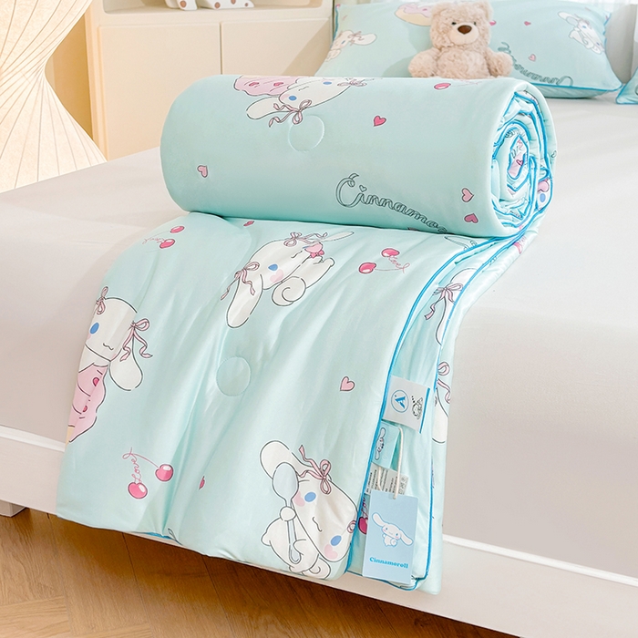 91家纺网 家纺一手货源 找家纺 （总）优雅星家纺 2026新款A类针织棉三丽鸥正版夏被儿童卡通牛奶丝凉感夏凉被