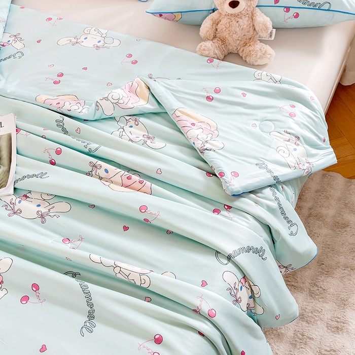 91家纺网 家纺一手货源 找家纺 （总）优雅星家纺 2026新款A类针织棉三丽鸥正版夏被儿童卡通牛奶丝凉感夏凉被