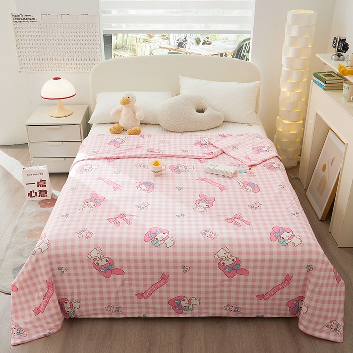 91家纺网 家纺一手货源 找家纺 （总）优雅星家纺 2026新款A类针织棉三丽鸥正版夏被儿童卡通牛奶丝凉感夏凉被