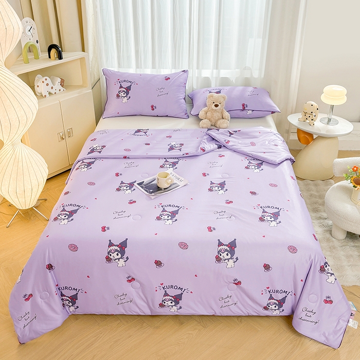 91家纺网 家纺一手货源 找家纺 （总）优雅星家纺 2026新款A类针织棉三丽鸥正版夏被儿童卡通牛奶丝凉感夏凉被