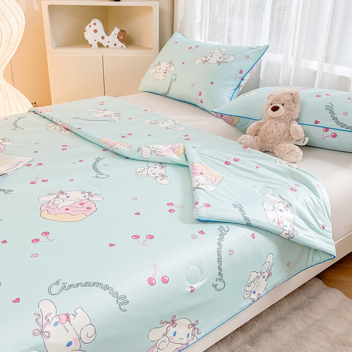 91家纺网 家纺一手货源 找家纺 （总）优雅星家纺 2026新款A类针织棉三丽鸥正版夏被儿童卡通牛奶丝凉感夏凉被