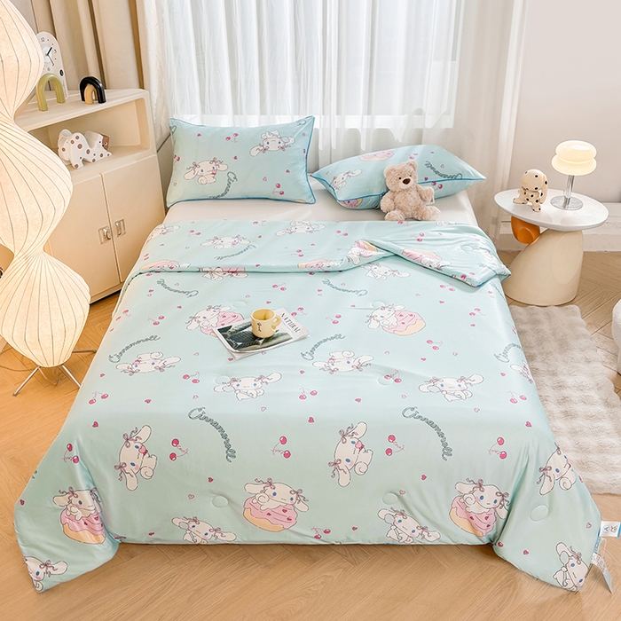 91家纺网 家纺一手货源 找家纺 （总）优雅星家纺 2026新款A类针织棉三丽鸥正版夏被儿童卡通牛奶丝凉感夏凉被