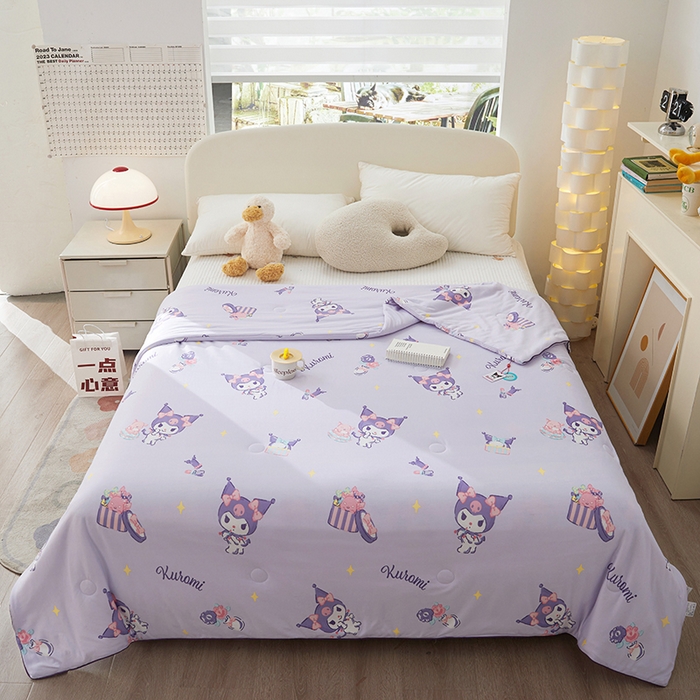 91家纺网 家纺一手货源 找家纺 （总）优雅星家纺 2026新款A类针织棉三丽鸥正版夏被儿童卡通牛奶丝凉感夏凉被