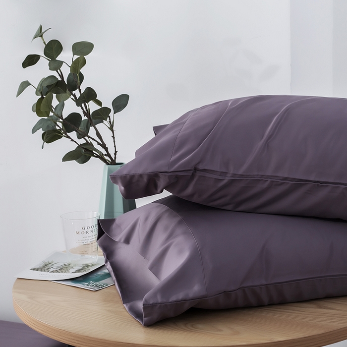 91家纺网 家纺一手货源 找家纺 恩和家纺 2026新款简约竹纤维单枕套枕套单件单品枕套 蓝灰