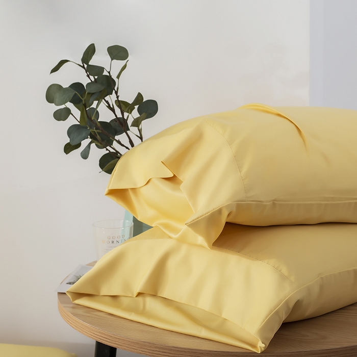 91家纺网 家纺一手货源 找家纺 恩和家纺 2026新款简约竹纤维单枕套枕套单件单品枕套 蛋黄