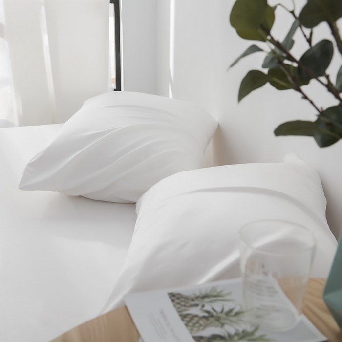 91家纺网 家纺一手货源 找家纺 恩和家纺 2026新款简约竹纤维单枕套枕套单件单品枕套 白色