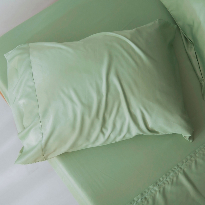 91家纺网 家纺一手货源 找家纺 恩和家纺 2026新款简约竹纤维单枕套枕套单件单品枕套 秋香绿