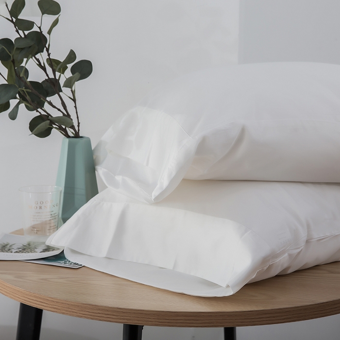 91家纺网 家纺一手货源 找家纺 恩和家纺 2026新款简约竹纤维单枕套枕套单件单品枕套 白色