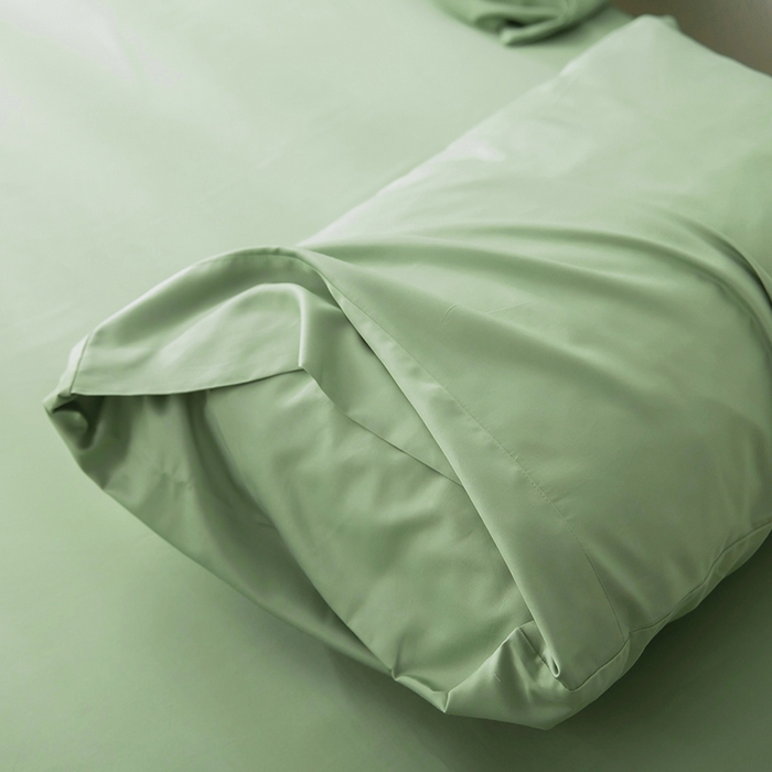 91家纺网 家纺一手货源 找家纺 恩和家纺 2026新款简约竹纤维单枕套枕套单件单品枕套 秋香绿