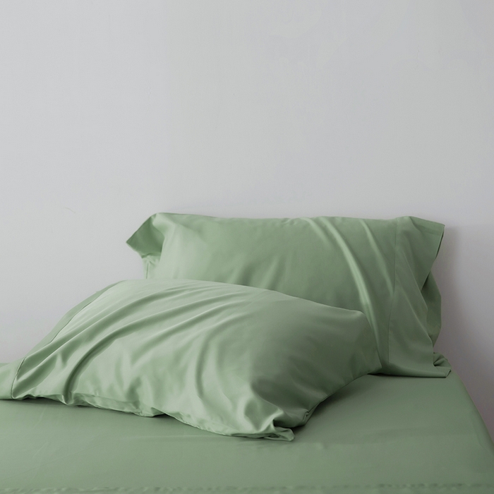 恩和家纺 2026新款简约竹纤维单枕套枕套单件单品枕套 秋香绿