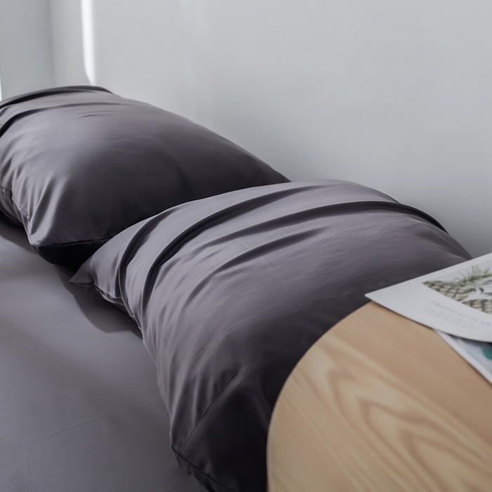 91家纺网 家纺一手货源 找家纺 恩和家纺 2026新款简约竹纤维单枕套枕套单件单品枕套 灰色