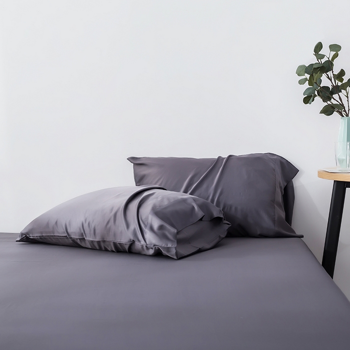 恩和家纺 2026新款简约竹纤维单枕套枕套单件单品枕套 灰色