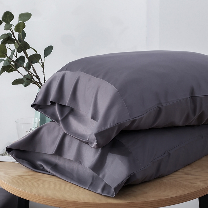 91家纺网 家纺一手货源 找家纺 恩和家纺 2026新款简约竹纤维单枕套枕套单件单品枕套 灰色