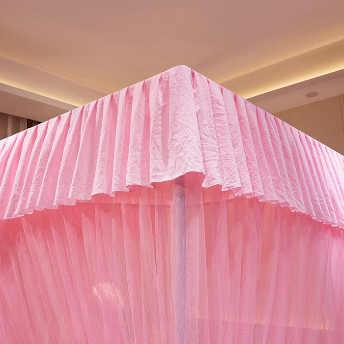 91家纺网 家纺一手货源 找家纺 （总）优雅星家纺 2026新款浪漫花边双层纱落地蚊帐-轻舞盛夏