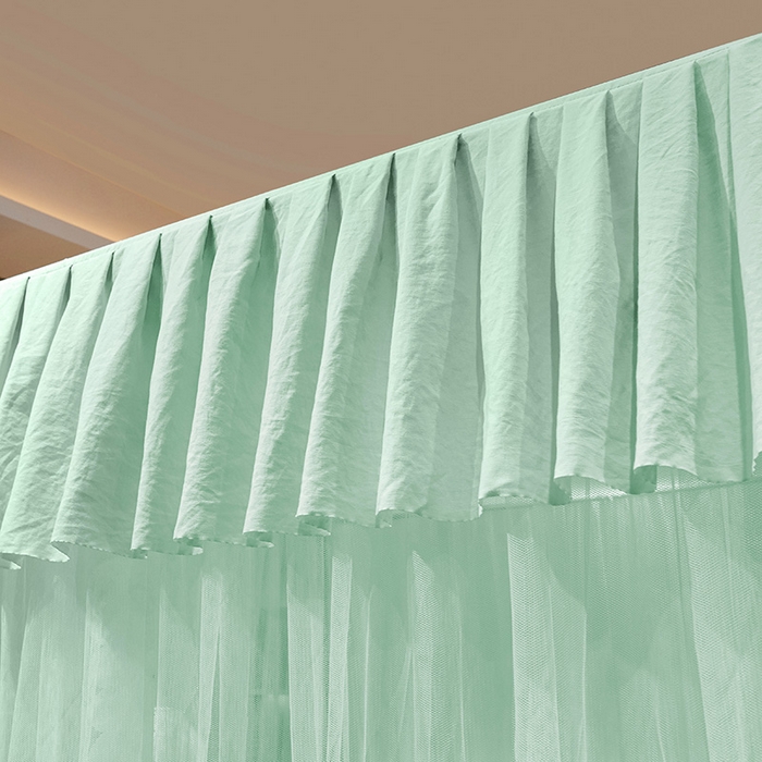 91家纺网 家纺一手货源 找家纺 优雅星家纺 2026新款浪漫花边双层纱落地蚊帐-轻舞盛夏 轻舞盛夏 绿白