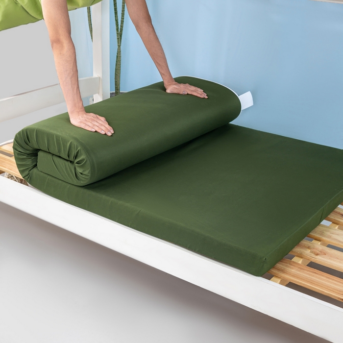 91家纺网 家纺一手货源 找家纺 优雅星家纺 2026新款亲肤磨毛抗压海绵床垫学生床褥子床垫 海绵军绿