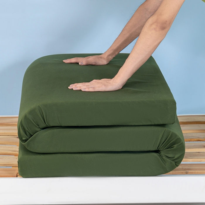 91家纺网 家纺一手货源 找家纺 优雅星家纺 2026新款亲肤磨毛抗压海绵床垫学生床褥子床垫 海绵军绿