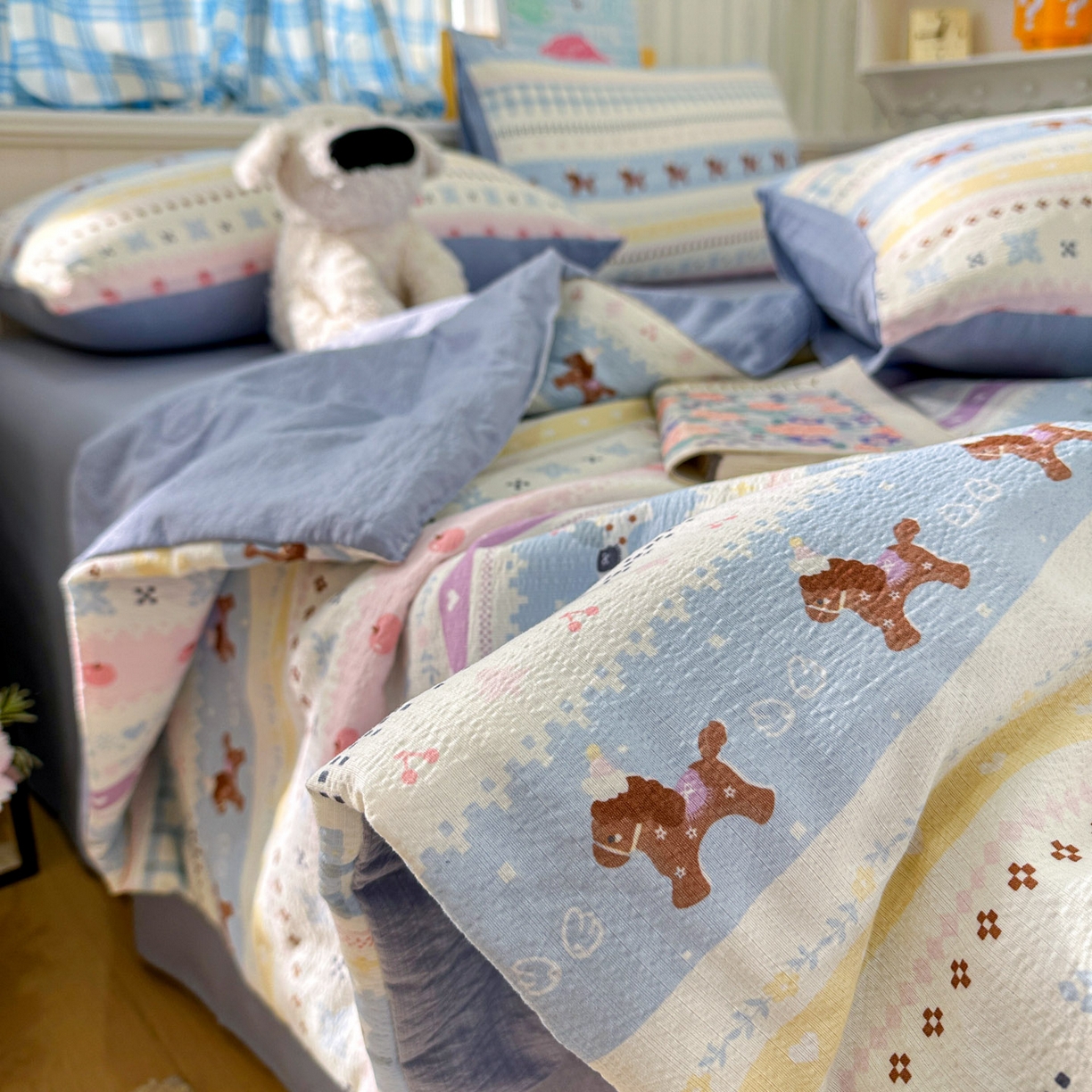 91家纺网 家纺一手货源 找家纺 （总）N先生+V 13814689556 发大图/买家秀 2026春夏新款A类泡芙双层纱夏被系列夏凉被空调被