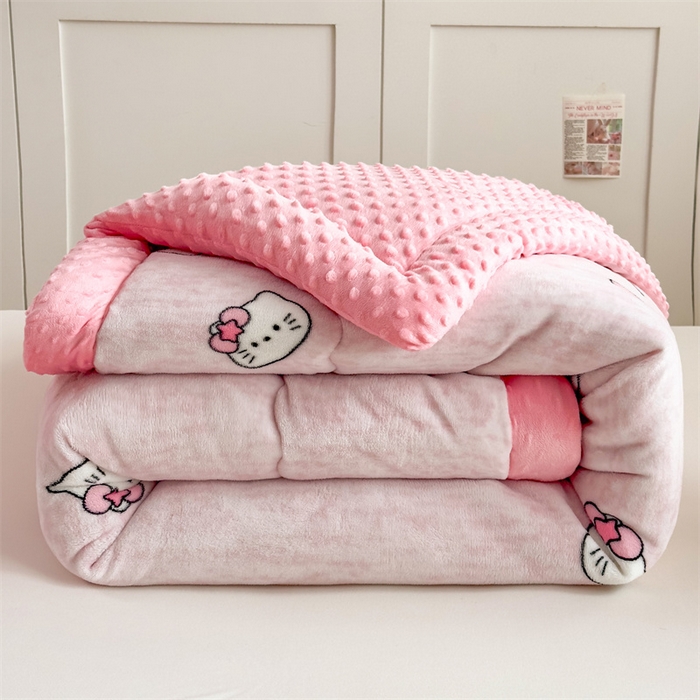 91家纺网 家纺一手货源 找家纺 （总）优雅星家纺 2026新款A类牛奶绒豆豆被被子被芯