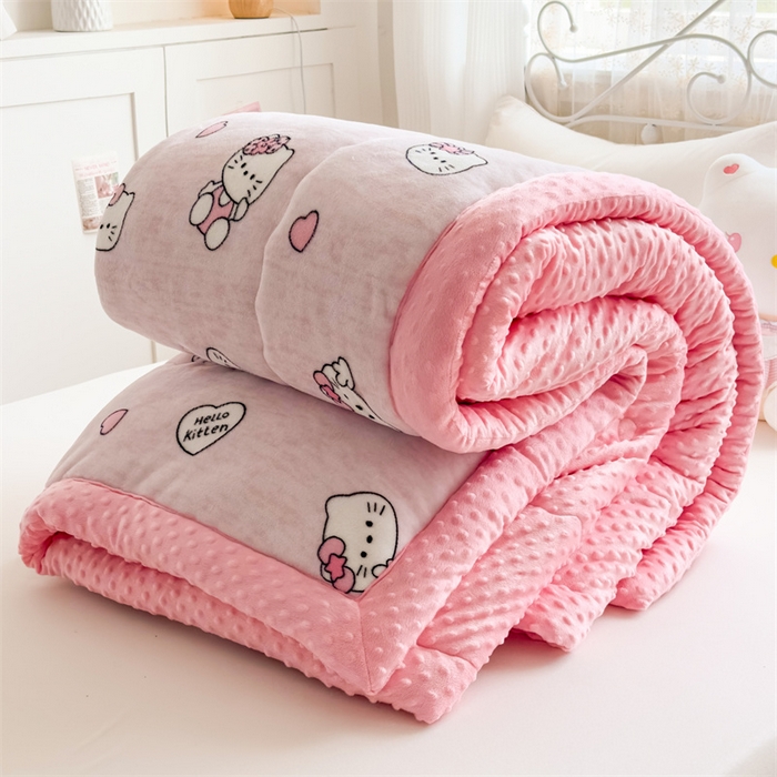 91家纺网 家纺一手货源 找家纺 （总）优雅星家纺 2026新款A类牛奶绒豆豆被被子被芯