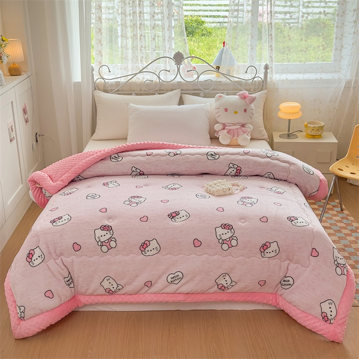 91家纺网 家纺一手货源 找家纺 （总）优雅星家纺 2026新款A类牛奶绒豆豆被被子被芯