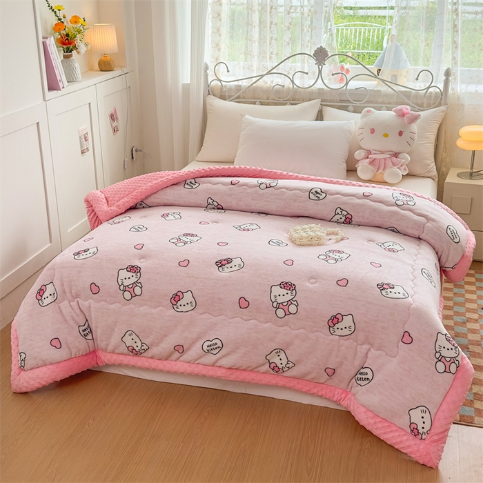 91家纺网 家纺一手货源 找家纺 （总）优雅星家纺 2026新款A类牛奶绒豆豆被被子被芯