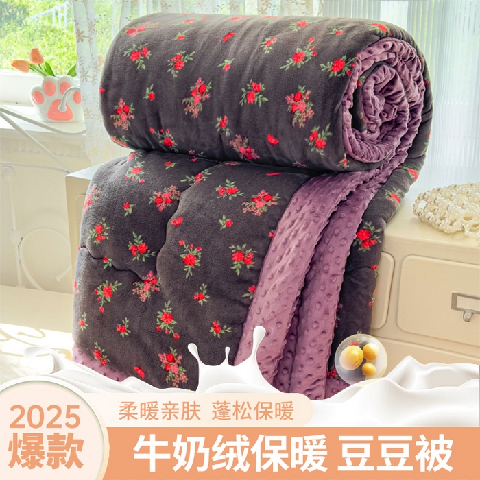 91家纺网 家纺一手货源 找家纺 （总）优雅星家纺 2026新款A类牛奶绒豆豆被被子被芯