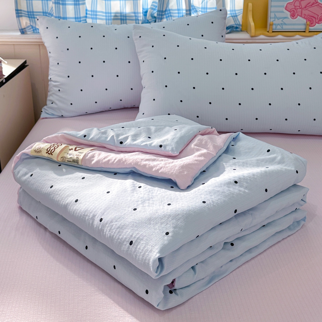 91家纺网 家纺一手货源 找家纺 （总）N先生+V 13814689556 发大图/买家秀 2026春夏新款A类泡芙双层纱夏被系列夏凉被空调被