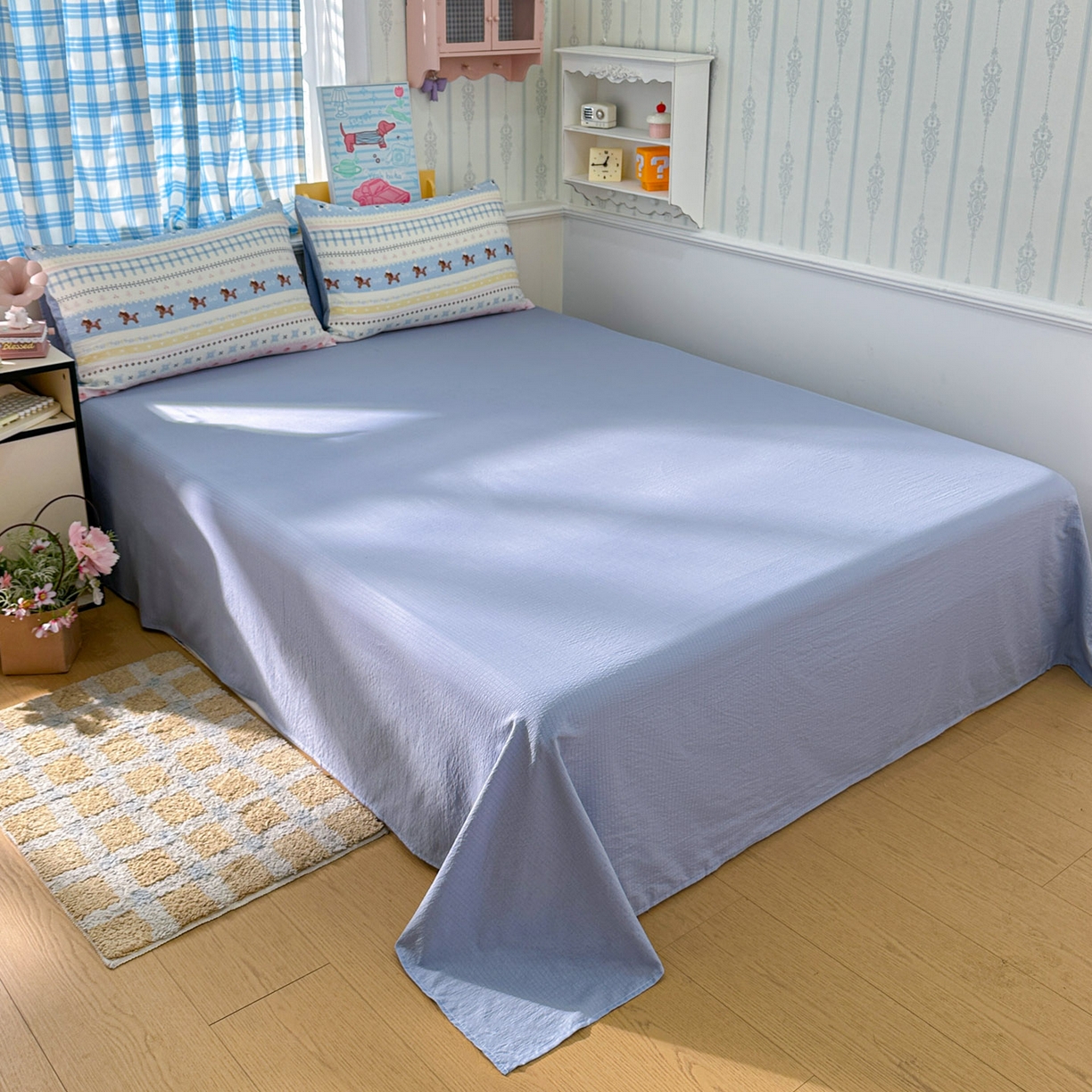 91家纺网 家纺一手货源 找家纺 N先生+V 13814689556 发大图/买家秀 2026春夏新款A类泡芙双层纱夏被系列夏凉被空调被 旋转木马（夏被）