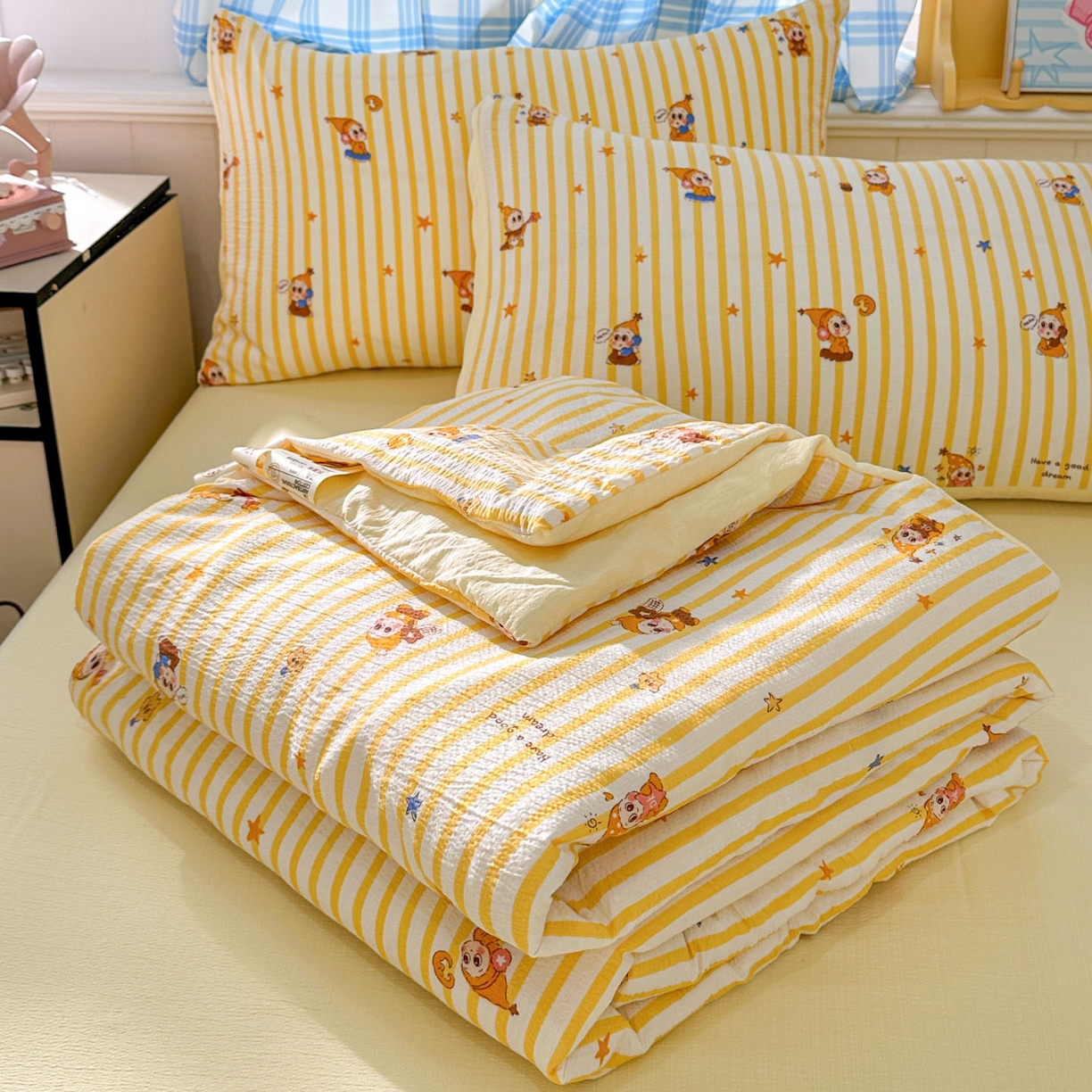 91家纺网 家纺一手货源 找家纺 （总）N先生+V 13814689556 发大图/买家秀 2026春夏新款A类泡芙双层纱夏被系列夏凉被空调被