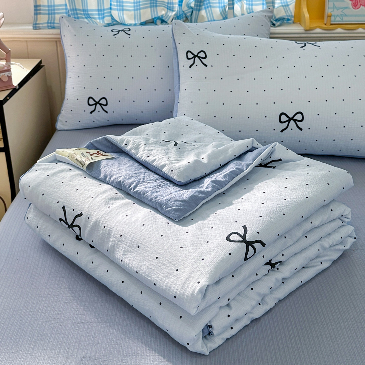 91家纺网 家纺一手货源 找家纺 （总）N先生+V 13814689556 发大图/买家秀 2026春夏新款A类泡芙双层纱夏被系列夏凉被空调被