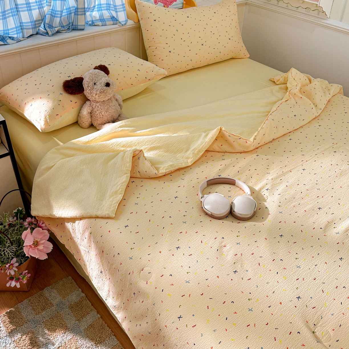 91家纺网 家纺一手货源 找家纺 N先生+V 13814689556 发大图/买家秀 2026春夏新款A类泡芙双层纱夏被系列夏凉被空调被 冰激凌（夏被）