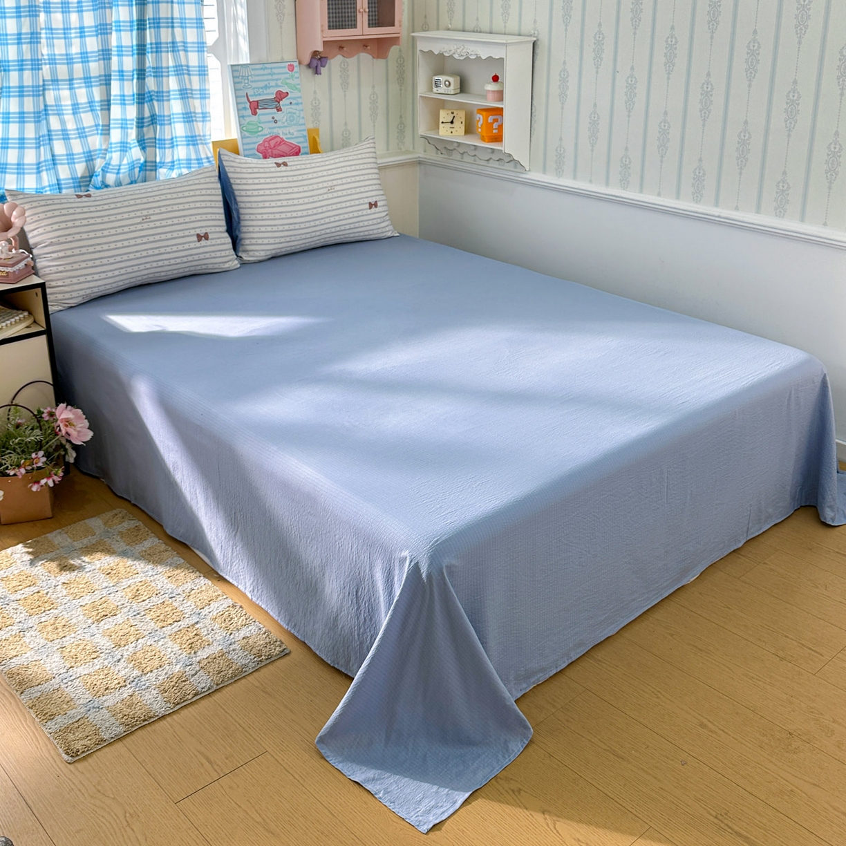 91家纺网 家纺一手货源 找家纺 N先生+V 13814689556 发大图/买家秀 2026春夏新款A类泡芙双层纱夏被系列夏凉被空调被 可颂（夏被）