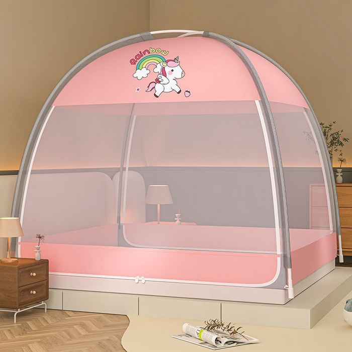 91家纺网 家纺一手货源 找家纺 （总）冉美家纺 2026新款U门蒙古包卡通印花蚊帐