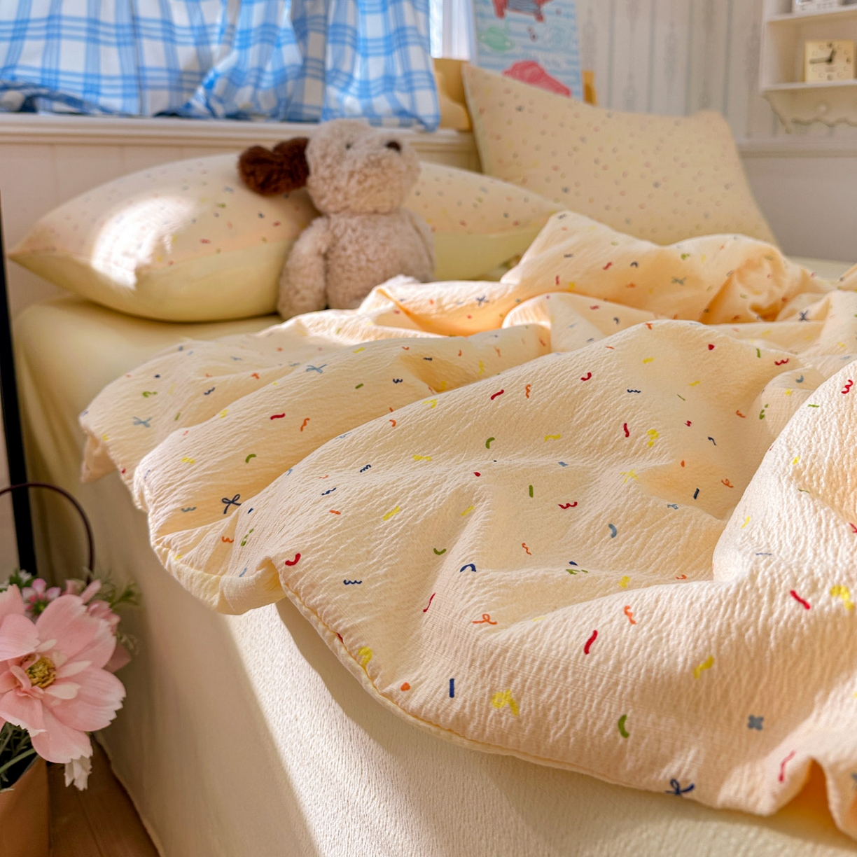 91家纺网 家纺一手货源 找家纺 N先生+V 13814689556 发大图/买家秀 2026春夏新款A类泡芙双层纱夏被系列夏凉被空调被 冰激凌（夏被）