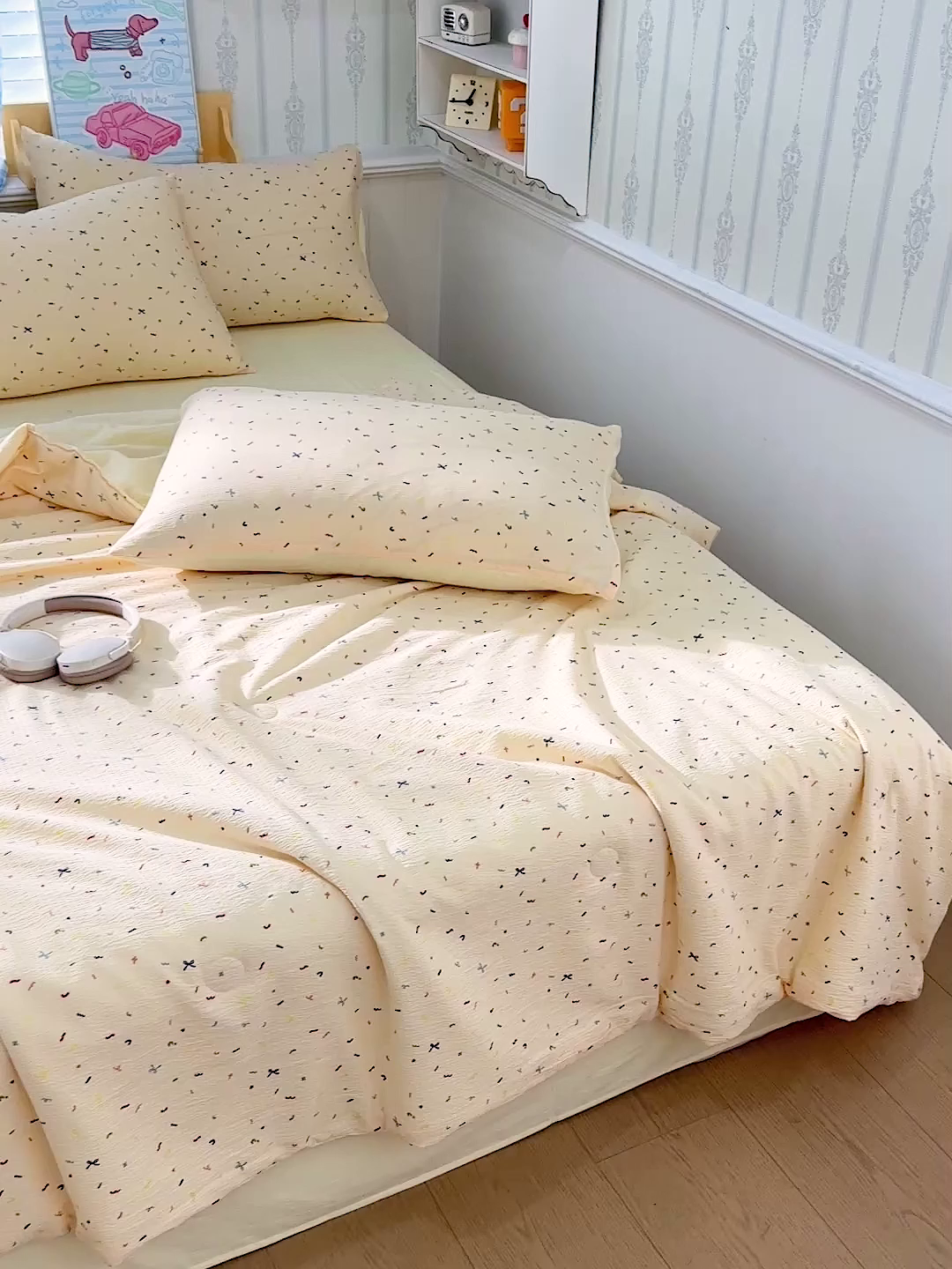 91家纺网 家纺一手货源 找家纺 N先生+V 13814689556 发大图/买家秀 2026春夏新款A类泡芙双层纱夏被系列夏凉被空调被 冰激凌（夏被）