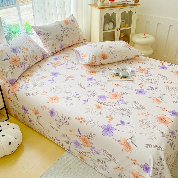 91家纺网 家纺一手货源 找家纺 棉乐町家居 2026春夏新款100%全棉纯棉老粗布床单凉席席子 洛神花间