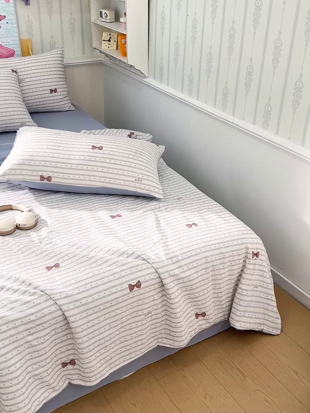 91家纺网 家纺一手货源 找家纺 N先生+V 13814689556 发大图/买家秀 2026春夏新款A类泡芙双层纱夏被系列夏凉被空调被 可颂（夏被）