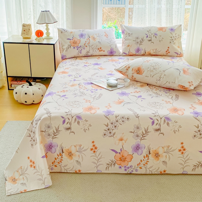 91家纺网 家纺一手货源 找家纺 棉乐町家居 2026春夏新款100%全棉纯棉老粗布床单凉席席子 洛神花间