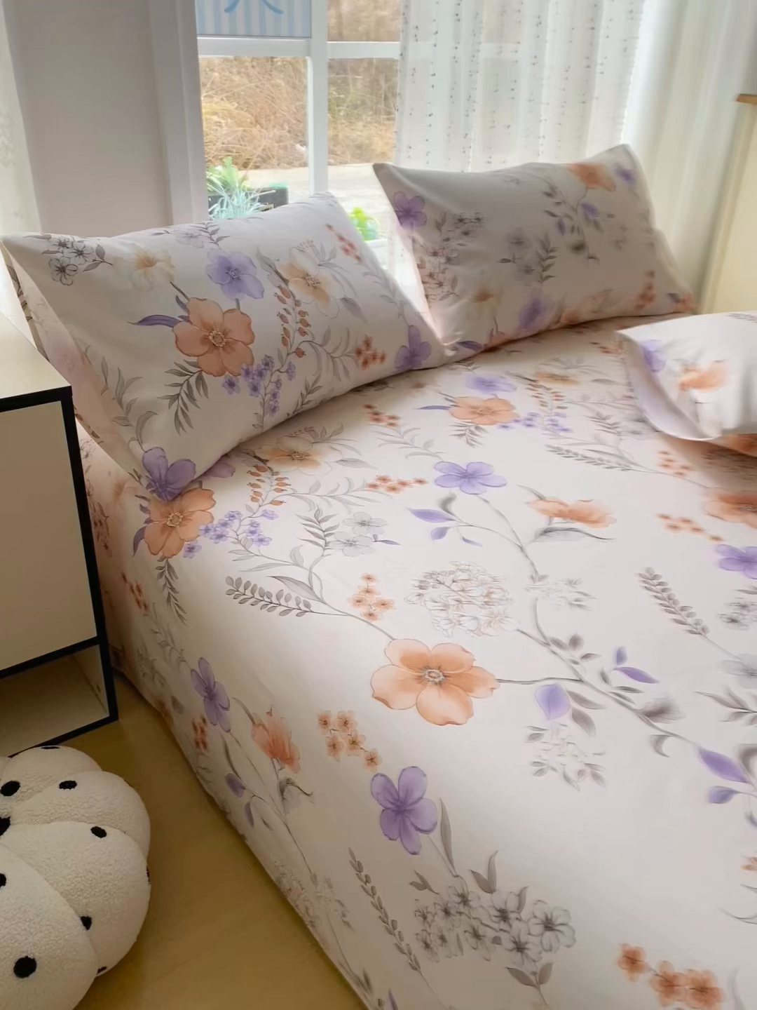 91家纺网 家纺一手货源 找家纺 棉乐町家居 2026春夏新款100%全棉纯棉老粗布床单凉席席子 洛神花间