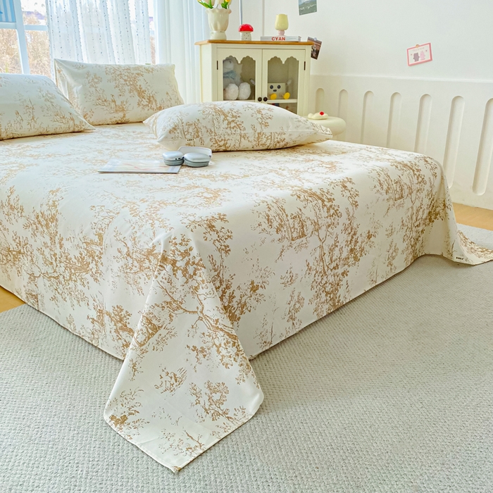 91家纺网 家纺一手货源 找家纺 棉乐町家居 2026春夏新款100%全棉纯棉老粗布床单凉席席子 暮色