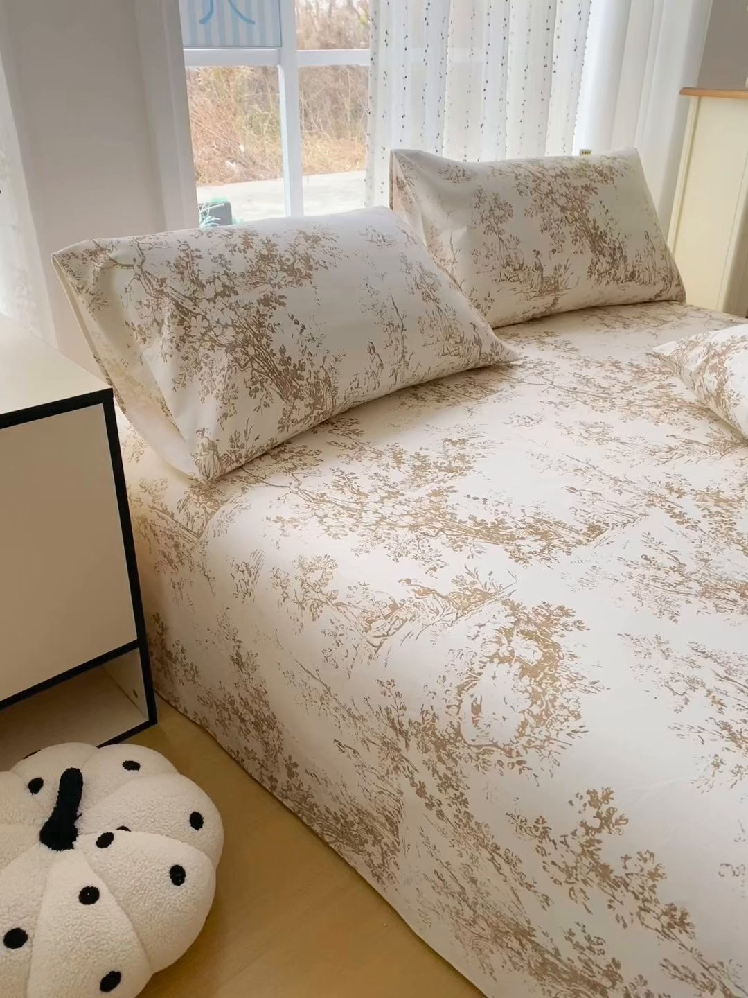 91家纺网 家纺一手货源 找家纺 棉乐町家居 2026春夏新款100%全棉纯棉老粗布床单凉席席子 暮色